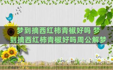 梦到摘西红柿青椒好吗 梦到摘西红柿青椒好吗周公解梦